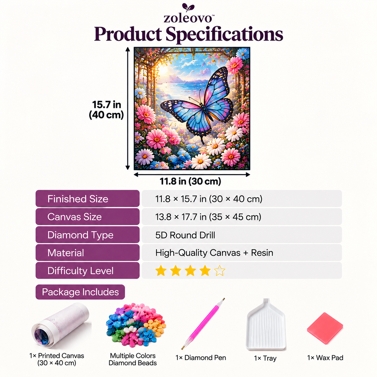 zolvovo™ Fantasy Butterfly Diamond Painting Kit for Adults