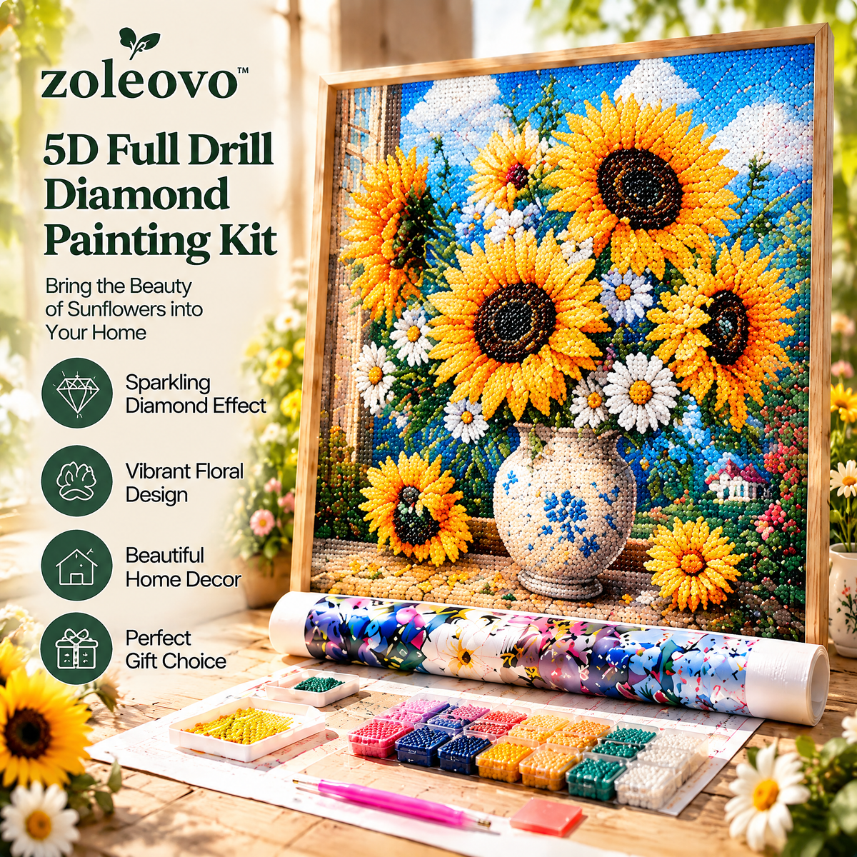 zolvovo™ Elegant Flower Vase Diamond Painting Kit