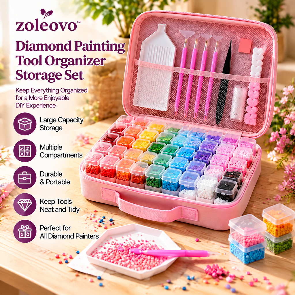 zolvovo™ Diamond Painting Tool Organizer Storage Set