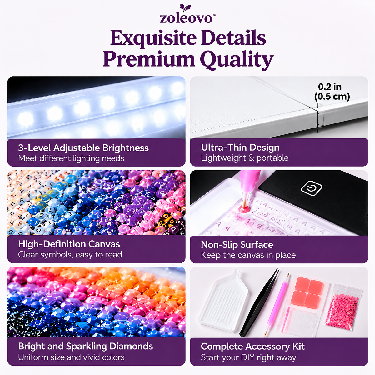 zolvovo™ LED Light Pad Diamond Painting Bundle
