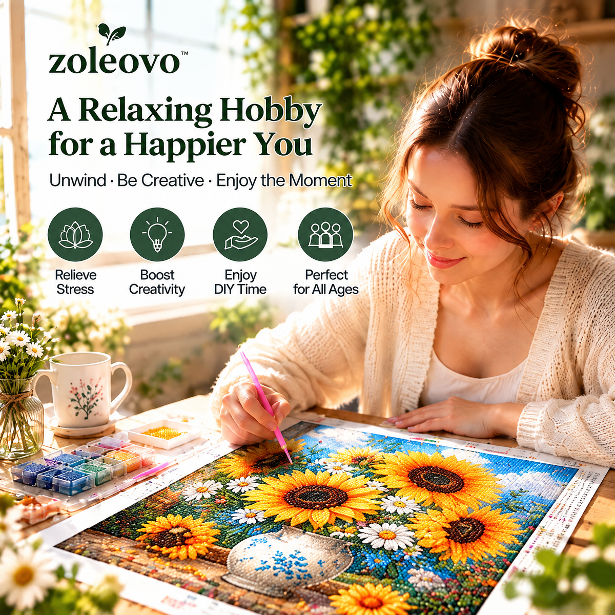 zolvovo™ Elegant Flower Vase Diamond Painting Kit