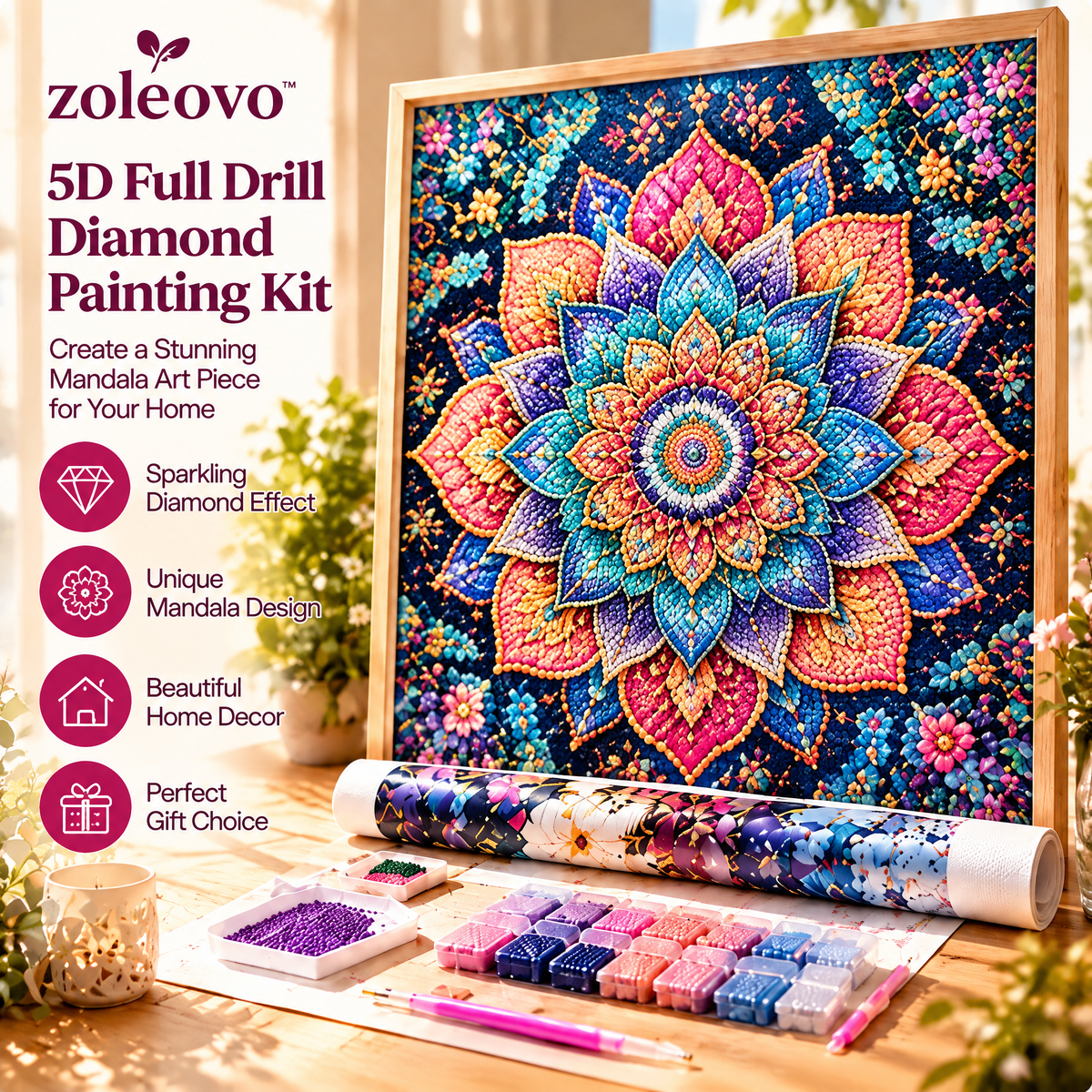 zolvovo™ Mandala Diamond Painting Kit for Adults