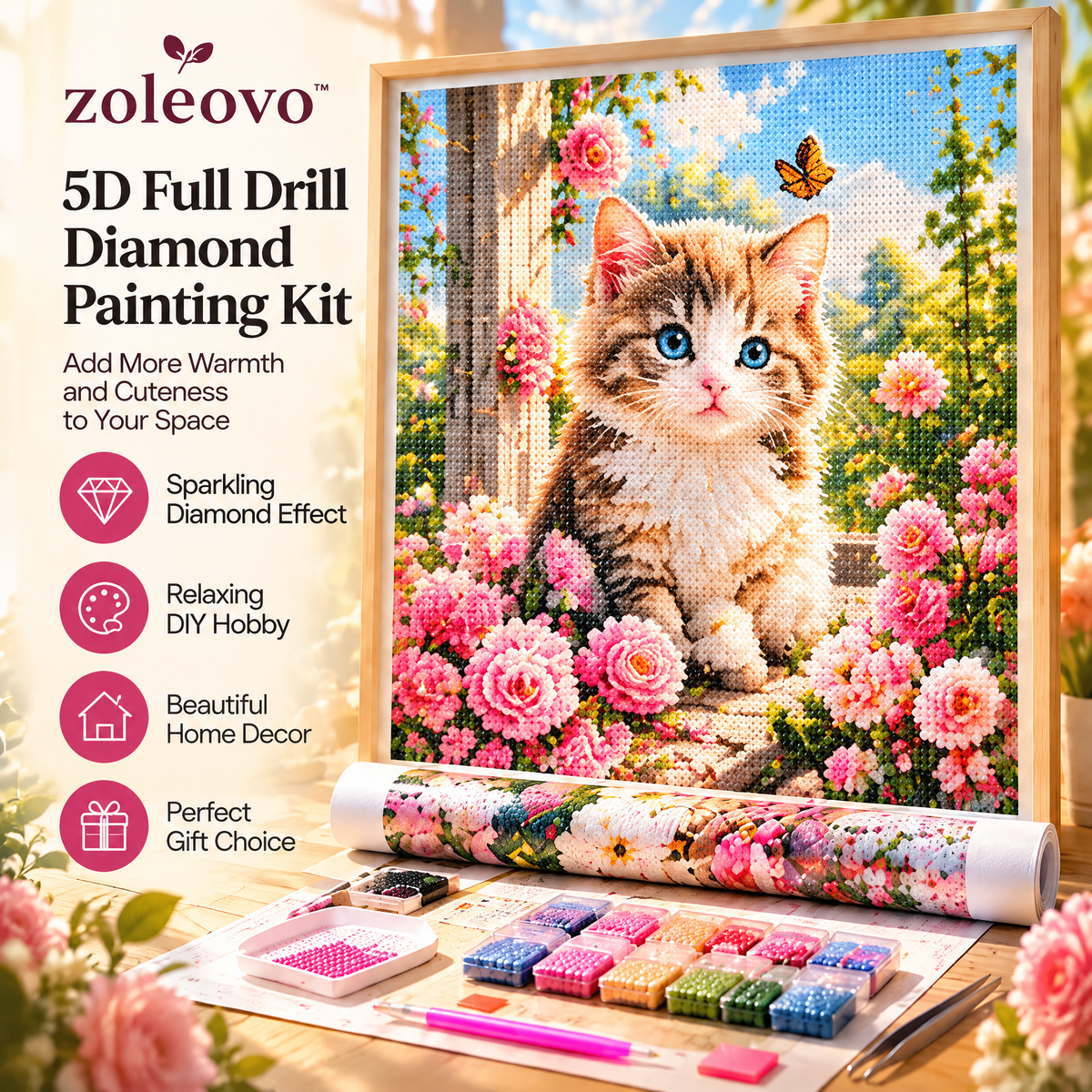 zolvovo™ Custom Style Pet Portrait Diamond Painting Kit for Adults