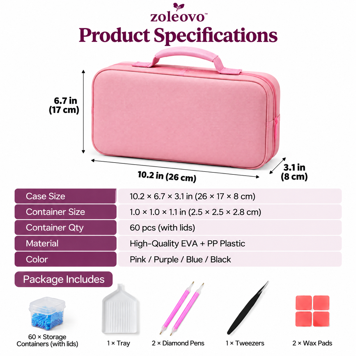 zolvovo™ Diamond Painting Tool Organizer Storage Set